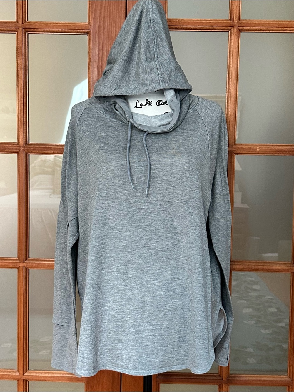 Athletic Works Gray Crewneck Hooded Pullover (XL)